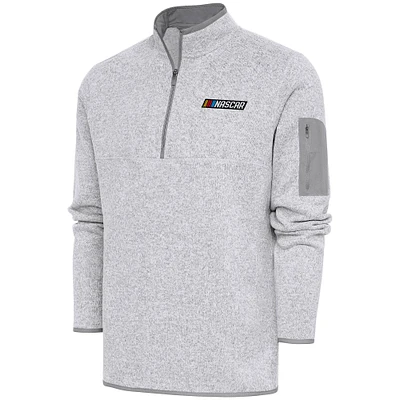 Men's Antigua Heather NASCAR Fortune Quarter-Zip Pullover Jacket