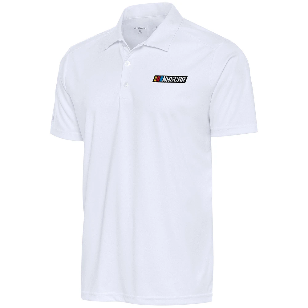 Men's Antigua White NASCAR Tribute Polo