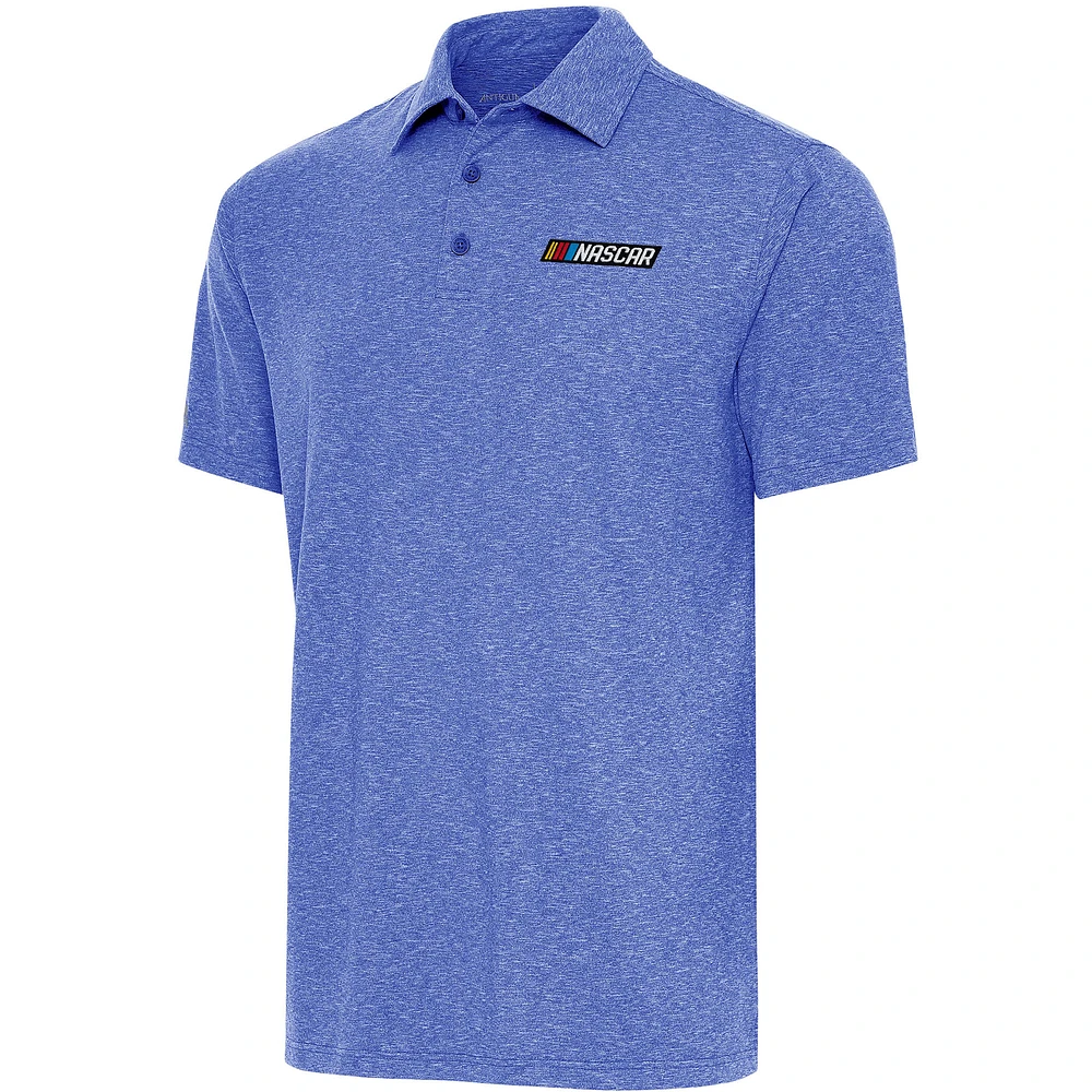 Men's Antigua Heather Royal NASCAR Par Polo