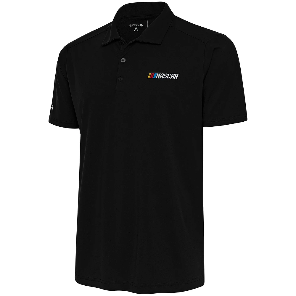 Men's Antigua Black NASCAR Tribute Polo