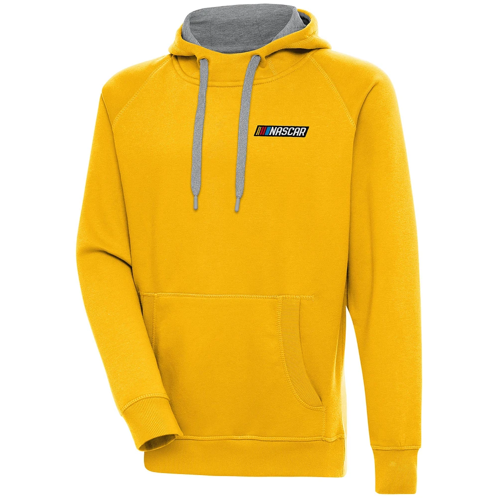 Men's Antigua Gold NASCAR Victory Pullover Hoodie