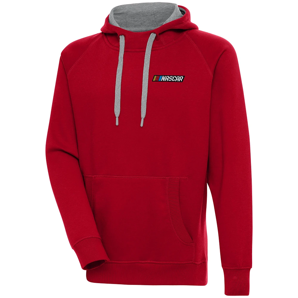 Men's Antigua Red NASCAR Victory Pullover Hoodie