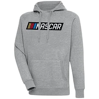 Men's Antigua  Heather Gray NASCAR Victory Chenille Pullover Hoodie