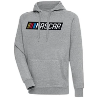 Men's Antigua  Heather Gray NASCAR Victory Chenille Pullover Hoodie