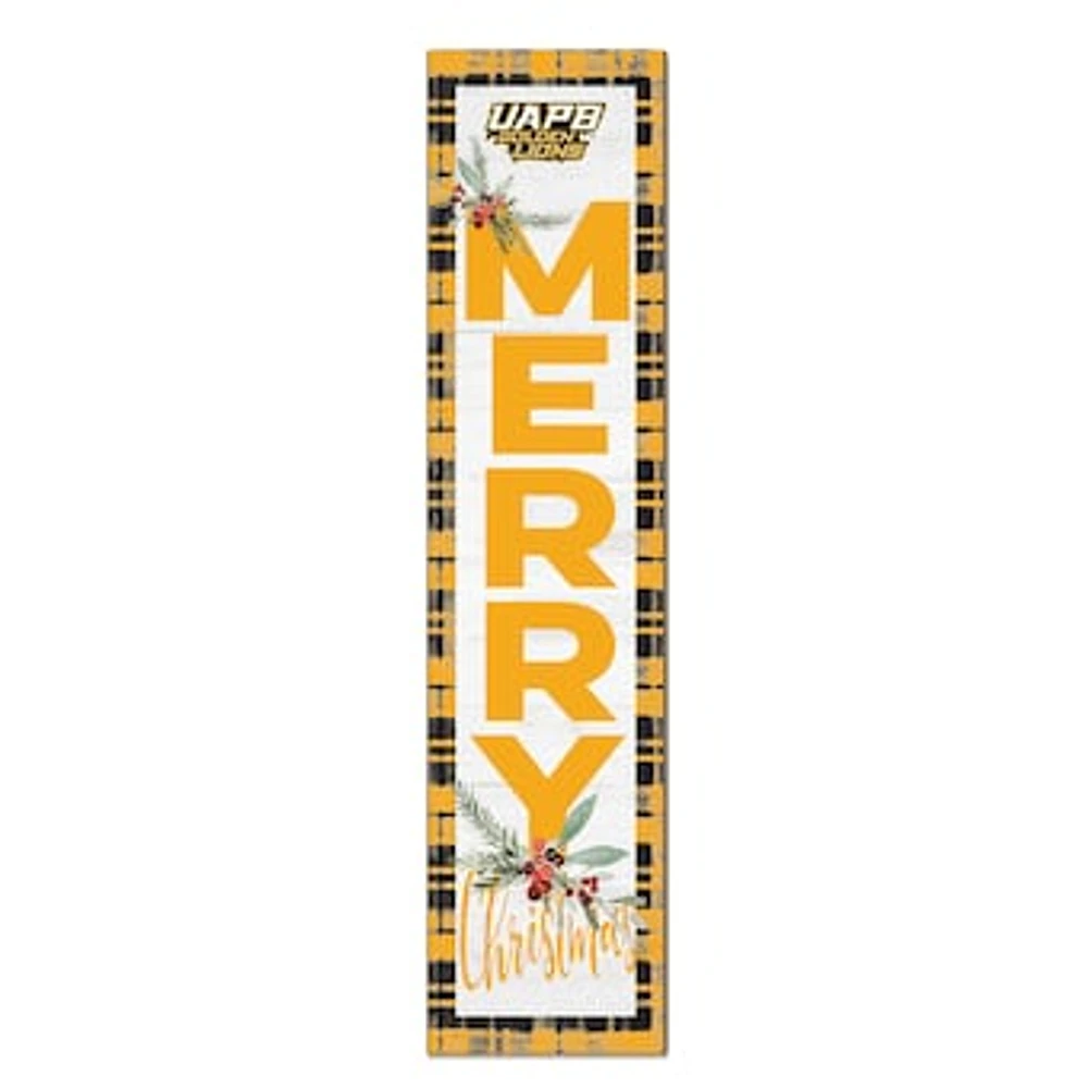 Arkansas Pine Bluff Golden Lions 12'' x 48'' Outdoor Merry Christmas Leaner