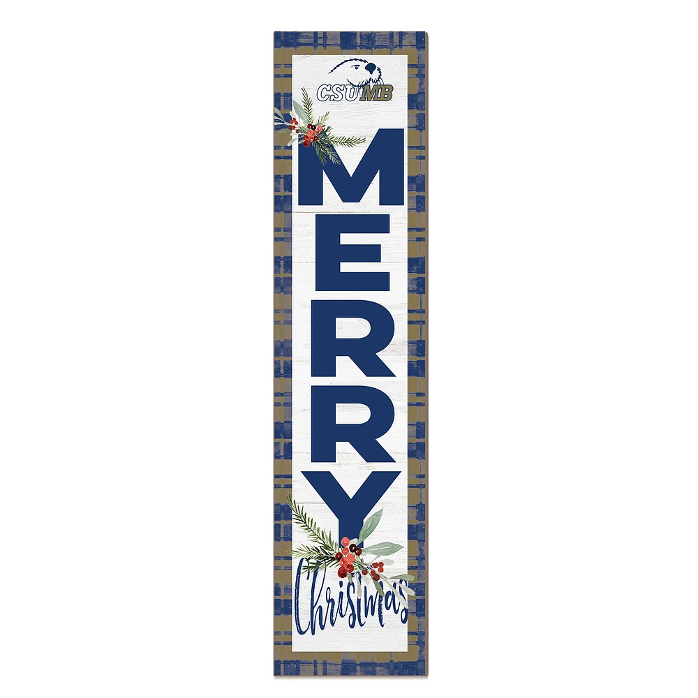 Cal State Monterey Bay Otters 12'' x 48'' Outdoor Merry Christmas Leaner