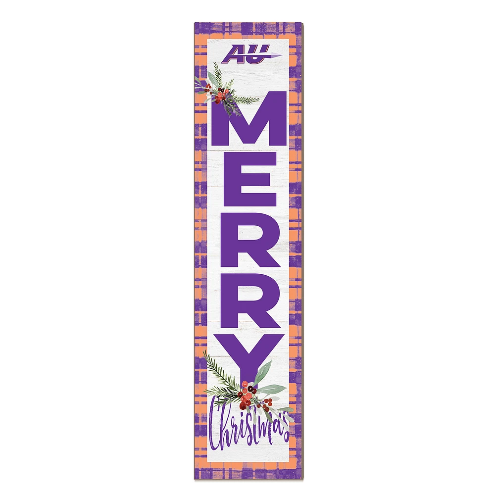 Alfred University Saxons 12'' x 48'' Outdoor Merry Christmas Leaner