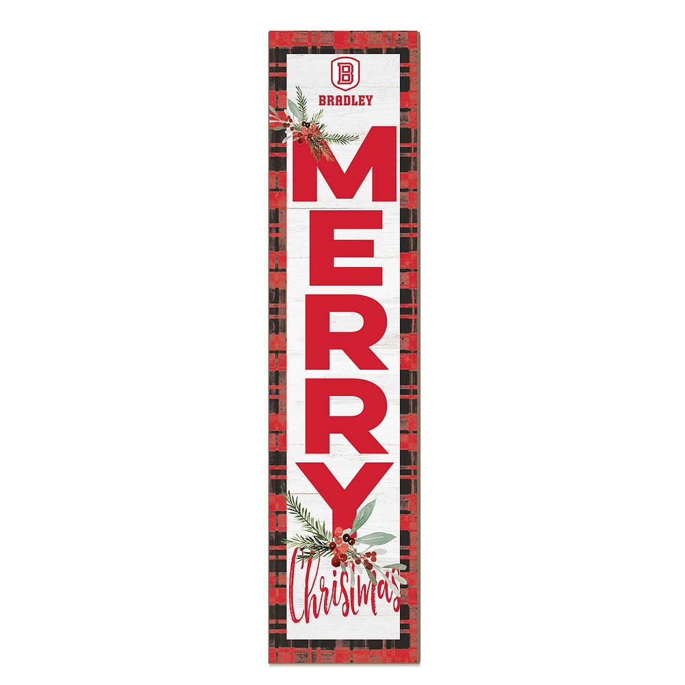 Bradley Braves 12'' x 48'' Outdoor Merry Christmas Leaner