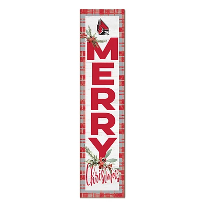 Ball State Cardinals 12'' x 48'' Outdoor Merry Christmas Leaner