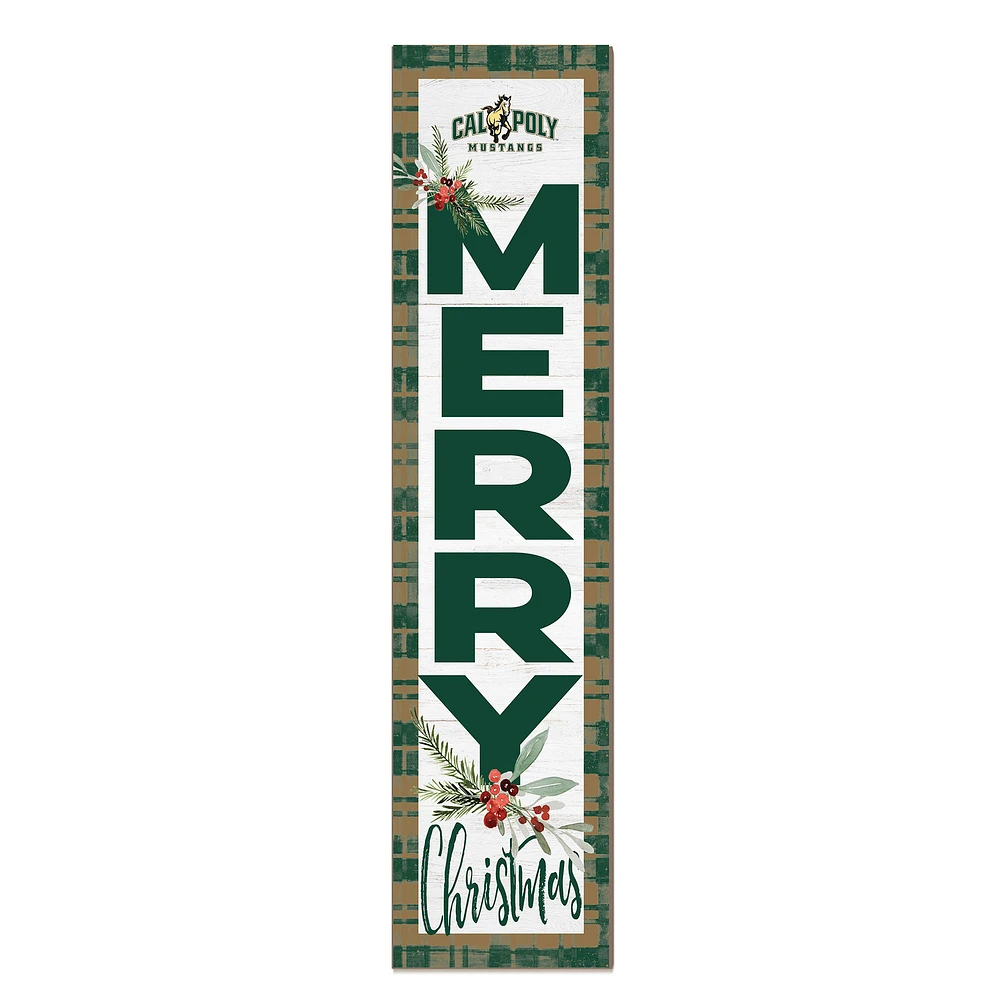 Cal Poly Mustangs 12'' x 48'' Outdoor Merry Christmas Leaner