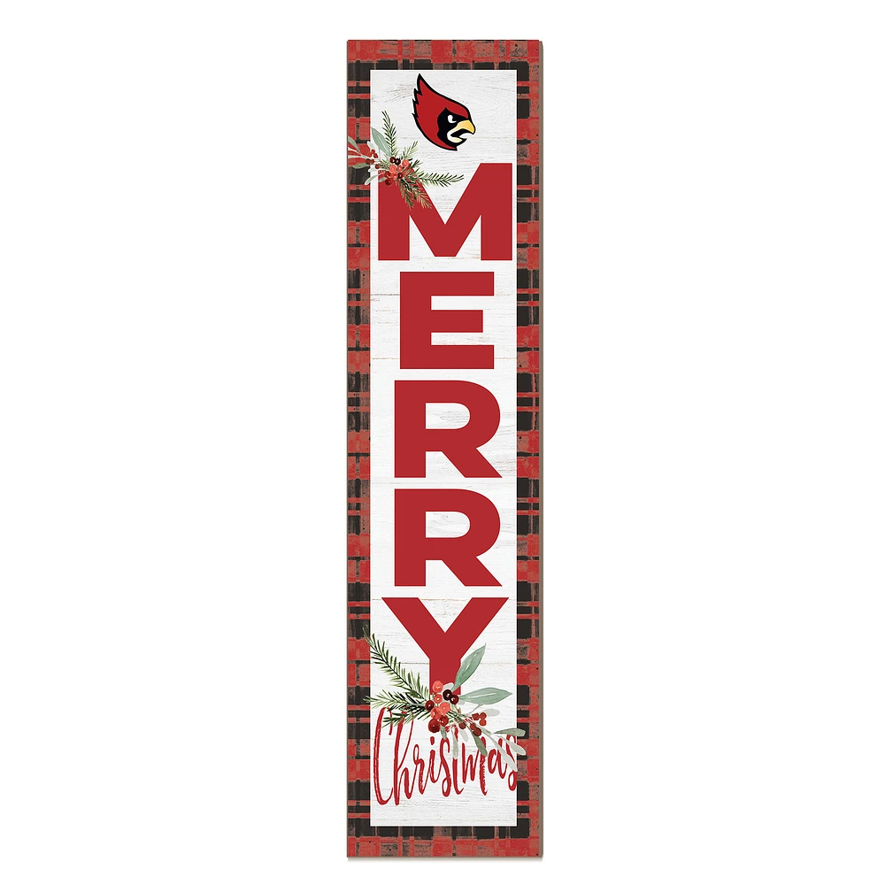 Catholic University Cardinals 12'' x 48'' Outdoor Merry Christmas Leaner