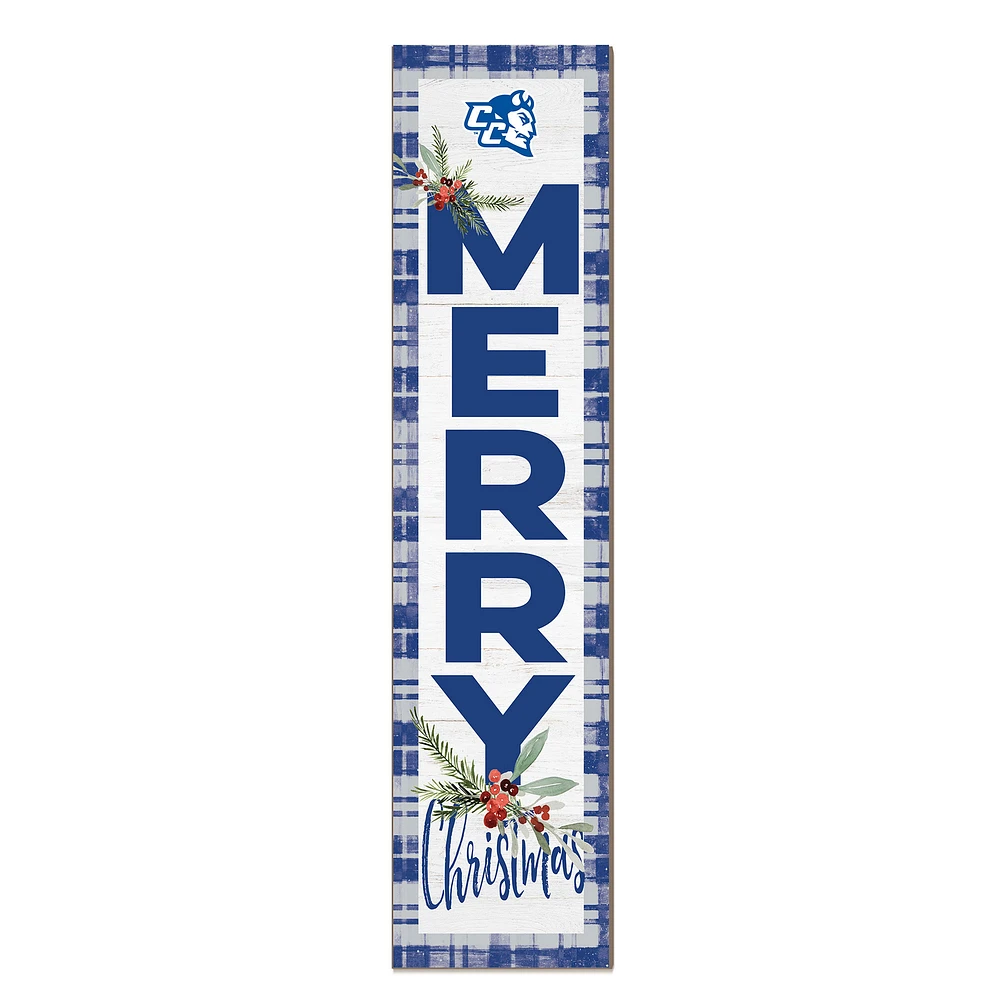 Central Connecticut State Blue Devils 12'' x 48'' Outdoor Merry Christmas Leaner