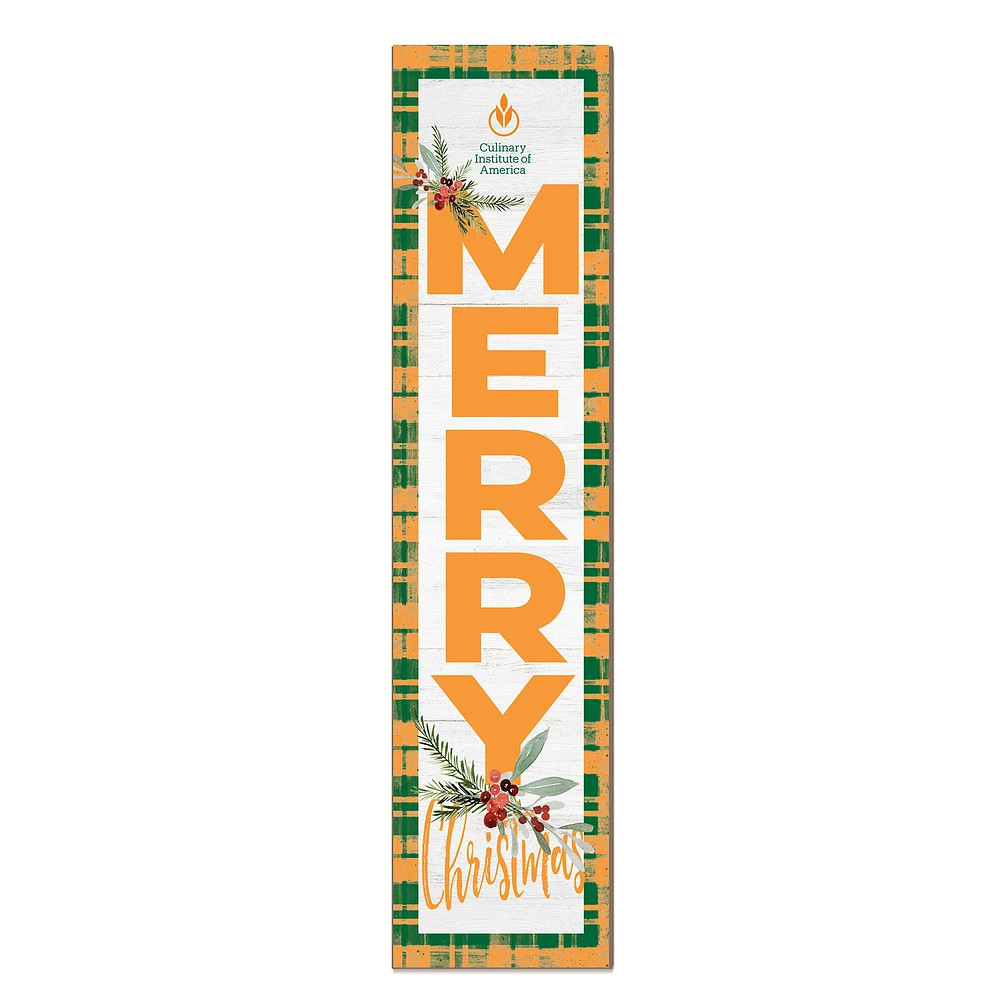 Culinary Institute of America Steels 12'' x 48'' Outdoor Merry Christmas Leaner