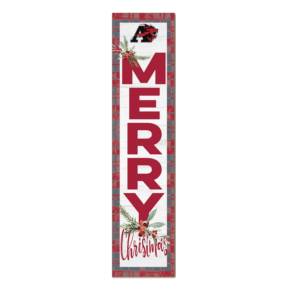 Albright Lions 12'' x 48'' Outdoor Merry Christmas Leaner