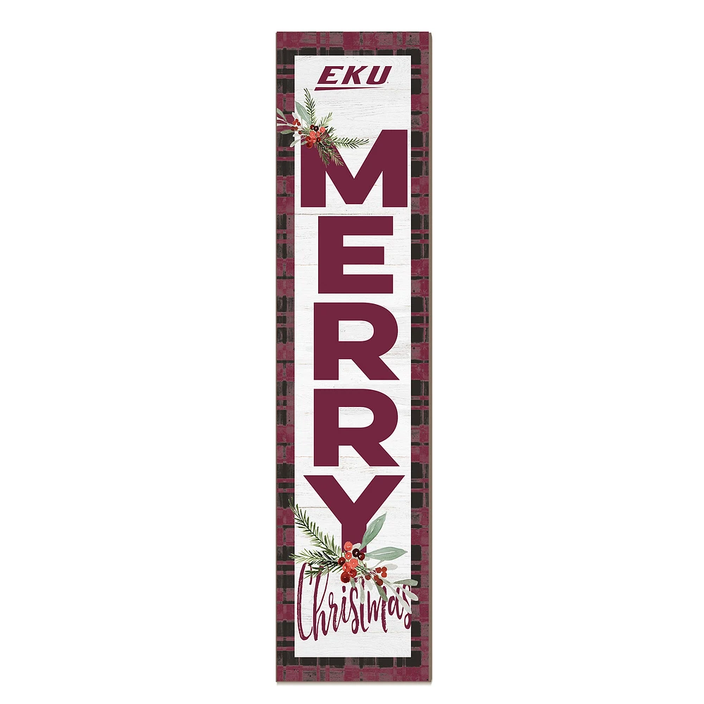 Eastern Kentucky Colonels 12'' x 48'' Outdoor Merry Christmas Leaner