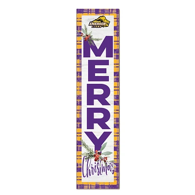 Emerson College Lions 12'' x 48'' Outdoor Merry Christmas Leaner