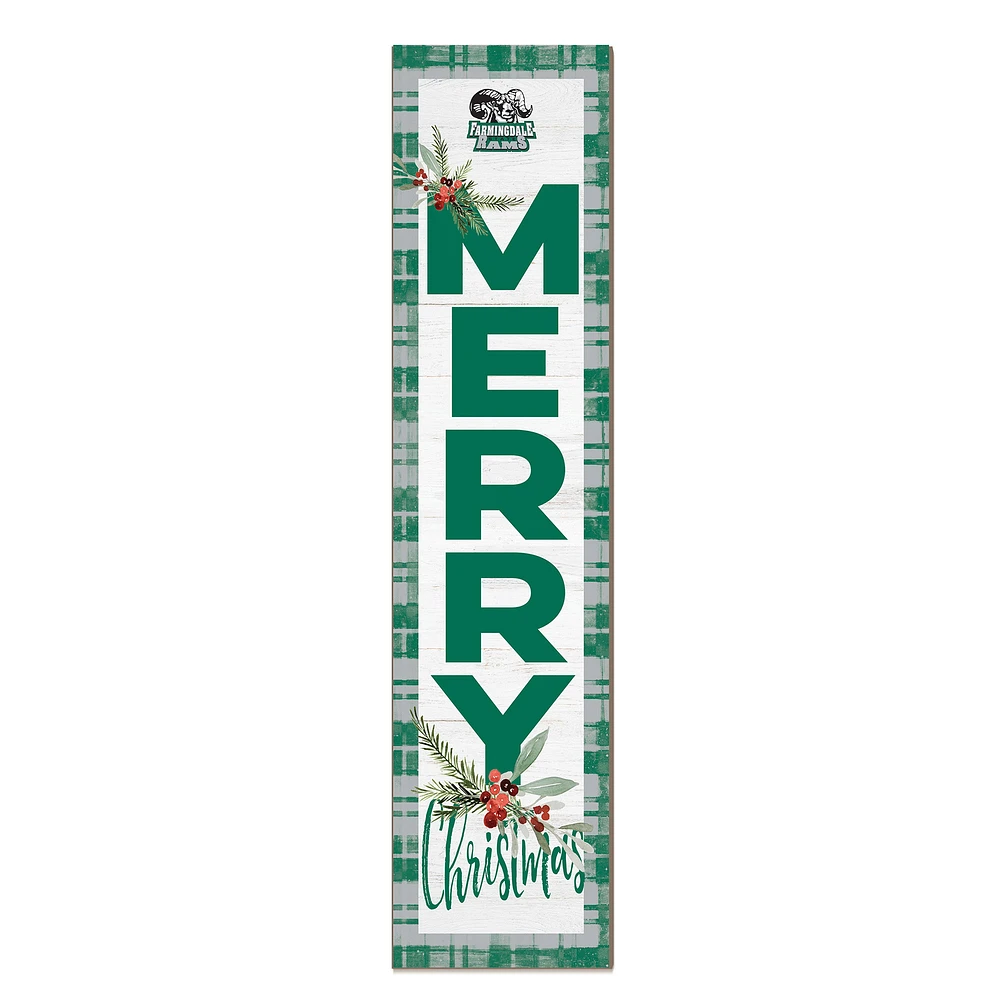SUNY Farmingdale State Rams 12'' x 48'' Outdoor Merry Christmas Leaner