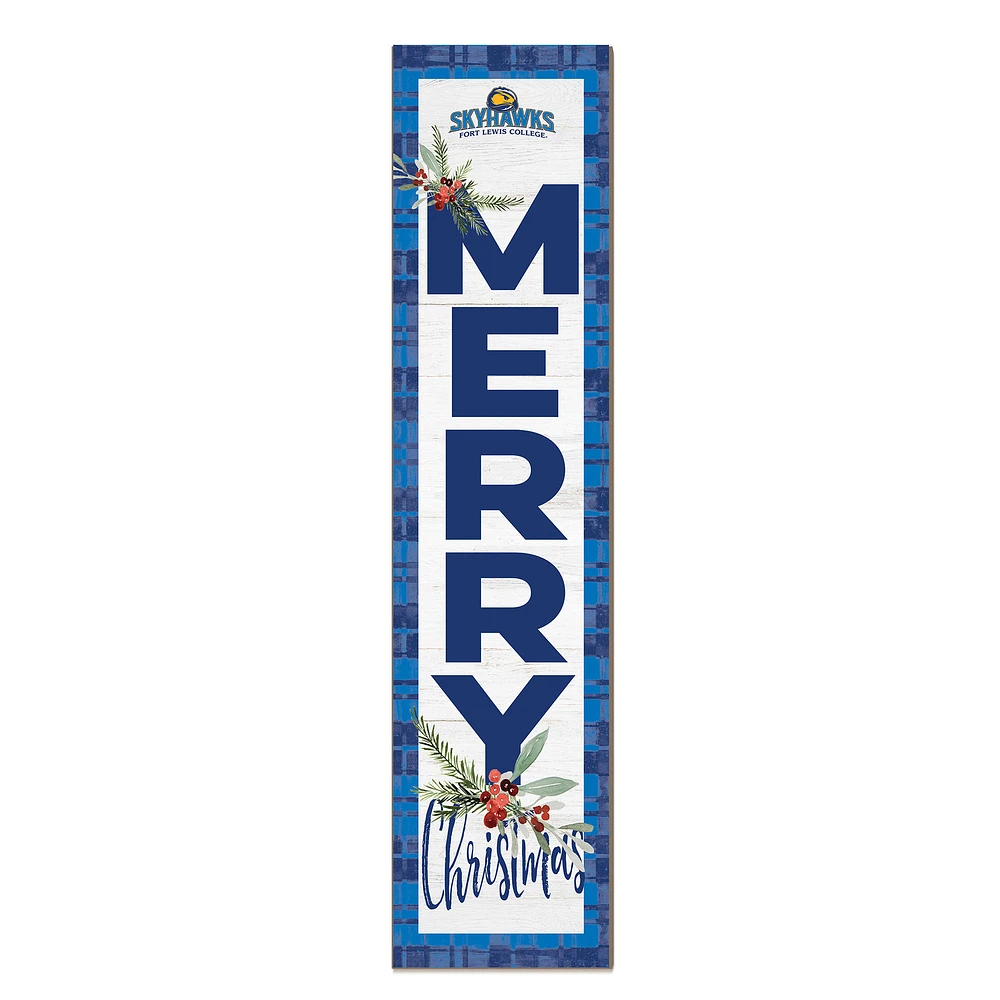Fort Lewis College Skyhawks 12'' x 48'' Outdoor Merry Christmas Leaner