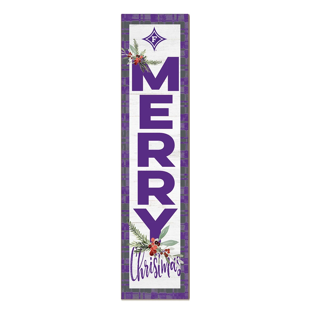 Furman Paladins 12'' x 48'' Outdoor Merry Christmas Leaner