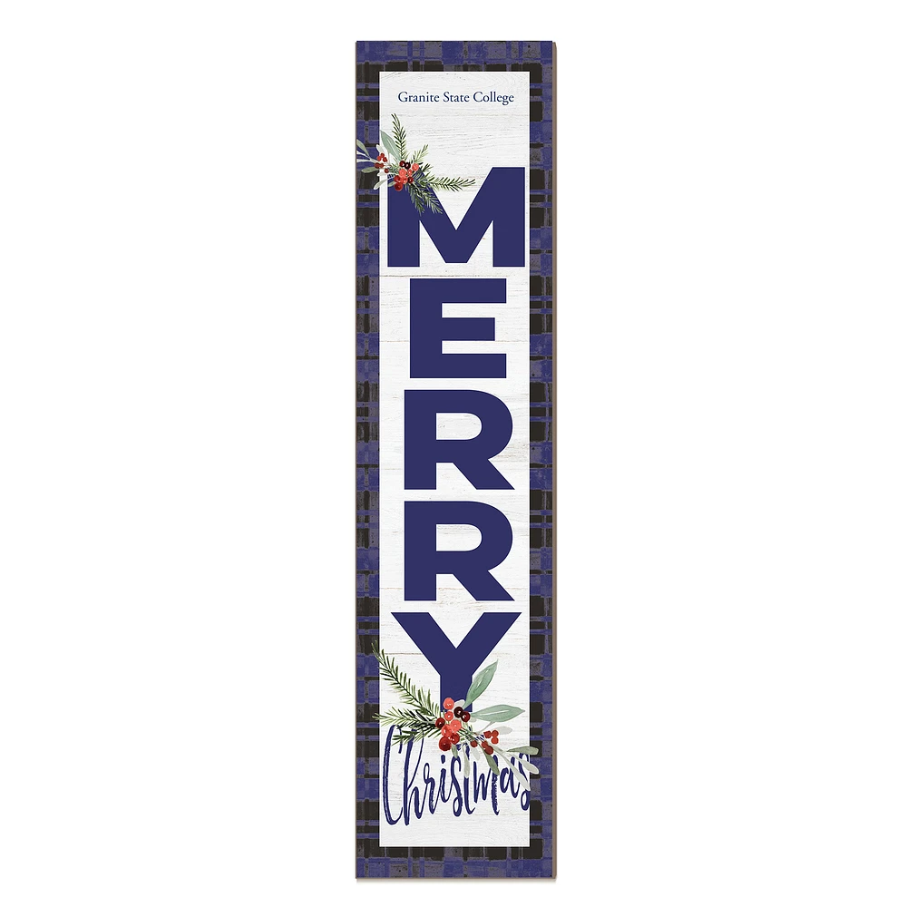 Granite State College 12'' x 48'' Outdoor Merry Christmas Leaner