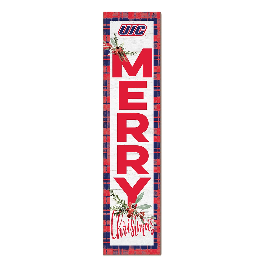 UIC Flames 12'' x 48'' Outdoor Merry Christmas Leaner