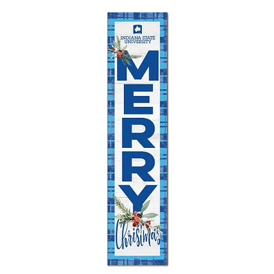 Indiana State Sycamores 12'' x 48'' Outdoor Merry Christmas Leaner