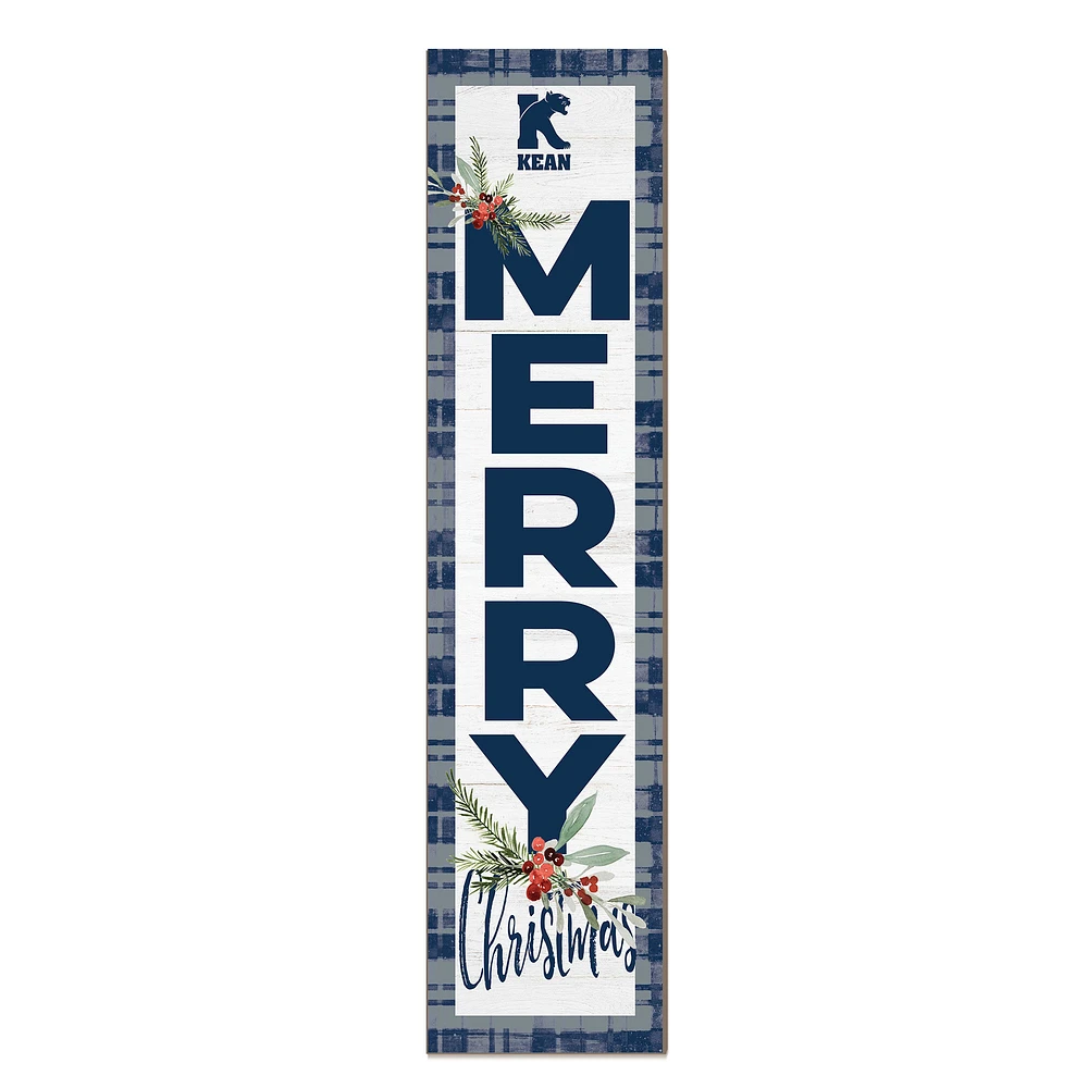 Kean University Cougars 12'' x 48'' Outdoor Merry Christmas Leaner