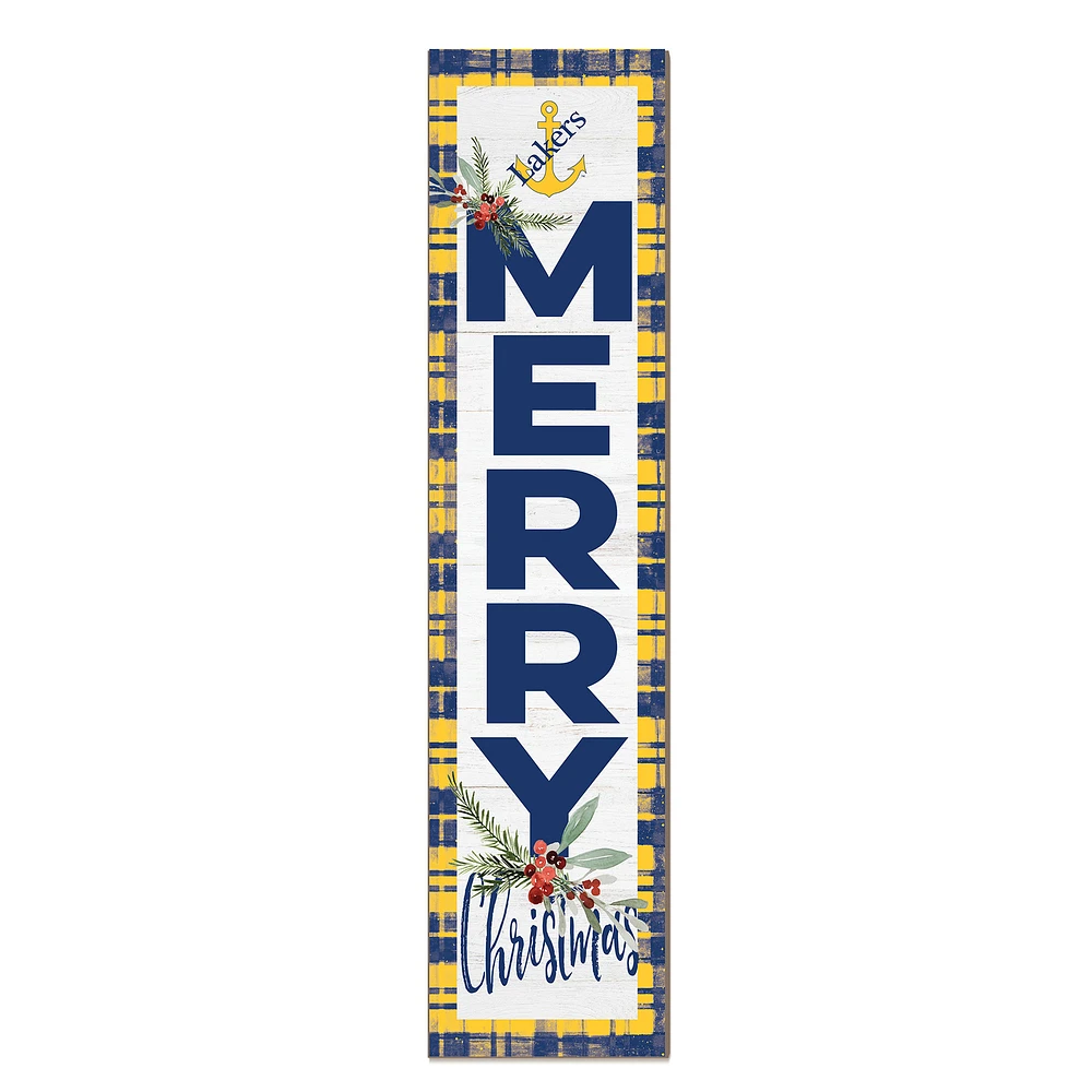 Lake Superior State Lakers 12'' x 48'' Outdoor Merry Christmas Leaner