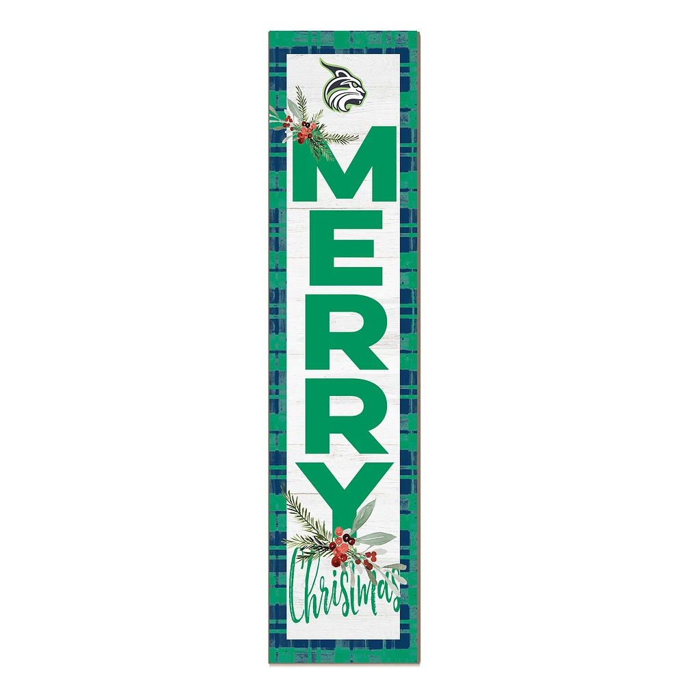 Lesley Lynx 12'' x 48'' Outdoor Merry Christmas Leaner
