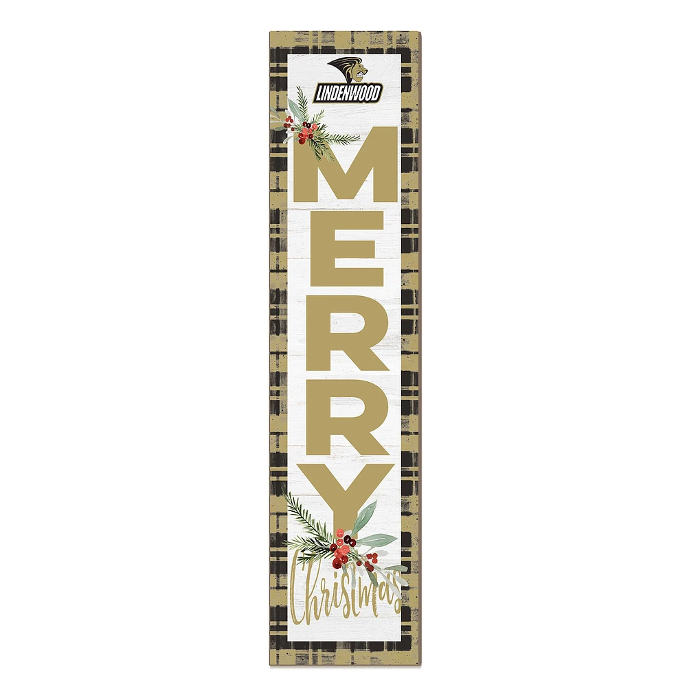 Lindenwood Lions 12'' x 48'' Outdoor Merry Christmas Leaner