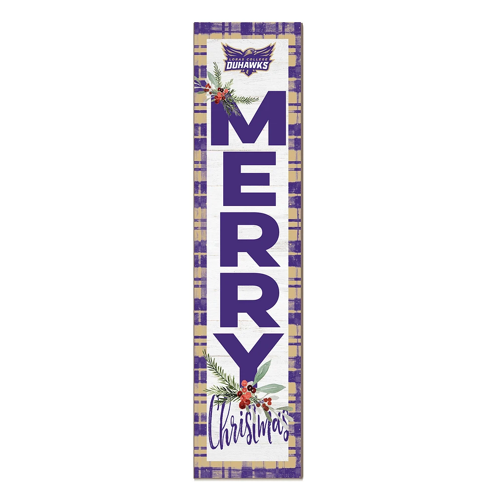 Loras College Duhawks 12'' x 48'' Outdoor Merry Christmas Leaner
