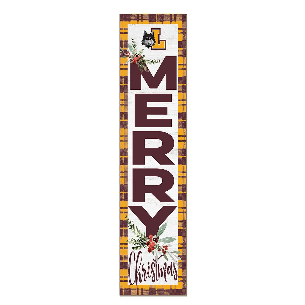 Loyola Chicago Ramblers 12'' x 48'' Outdoor Merry Christmas Leaner