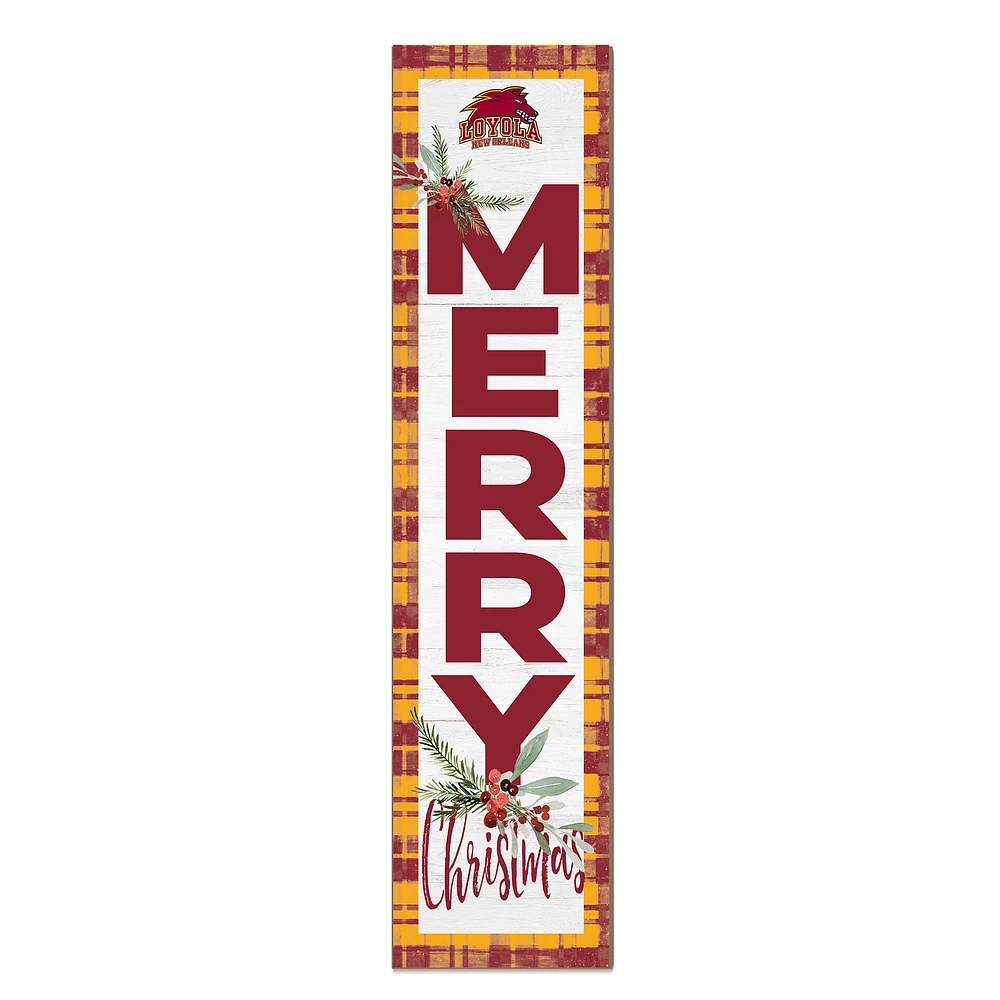 Loyola New Orleans Wolf Pack 12'' x 48'' Outdoor Merry Christmas Leaner