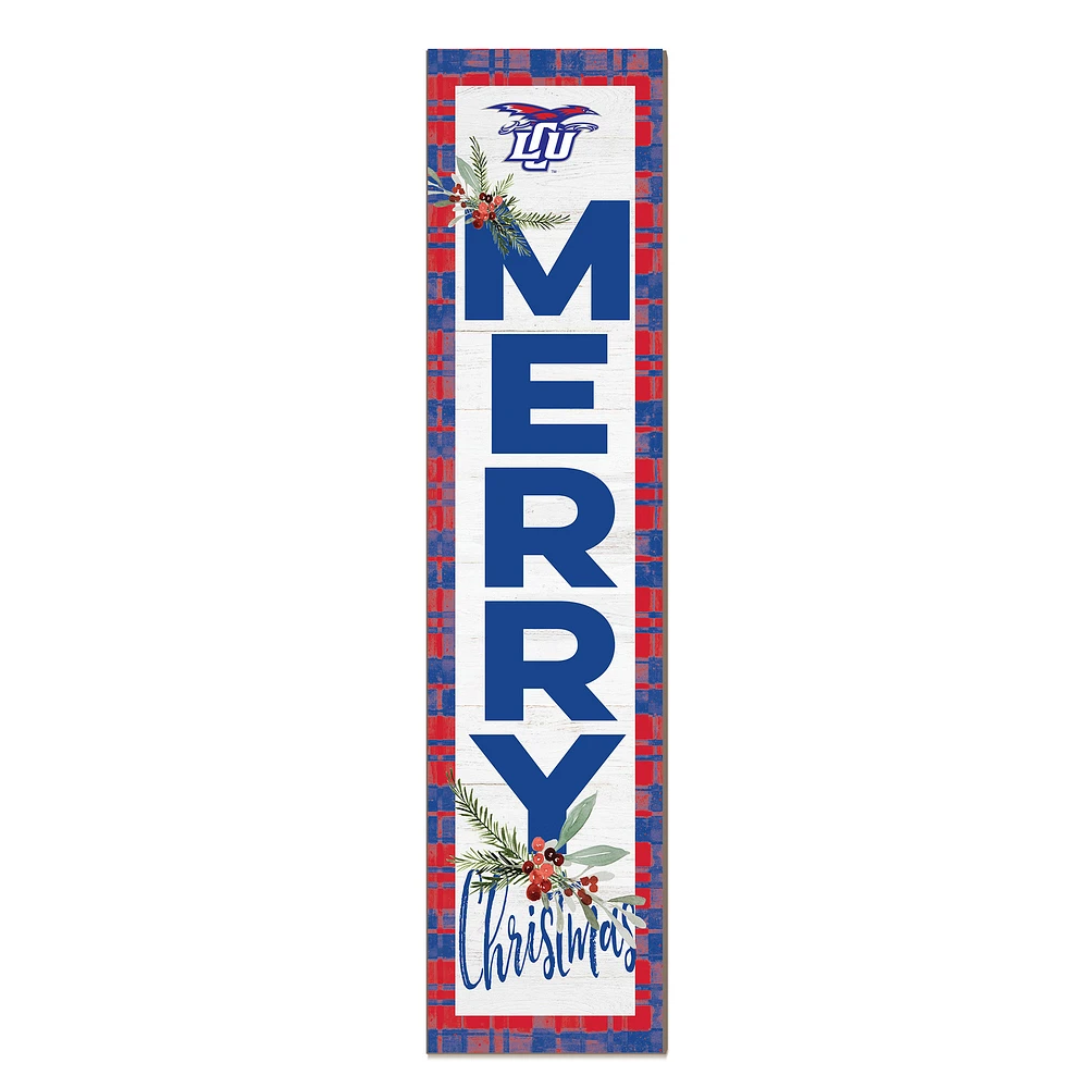 Lubbock Christian Chaparral 12'' x 48'' Outdoor Merry Christmas Leaner