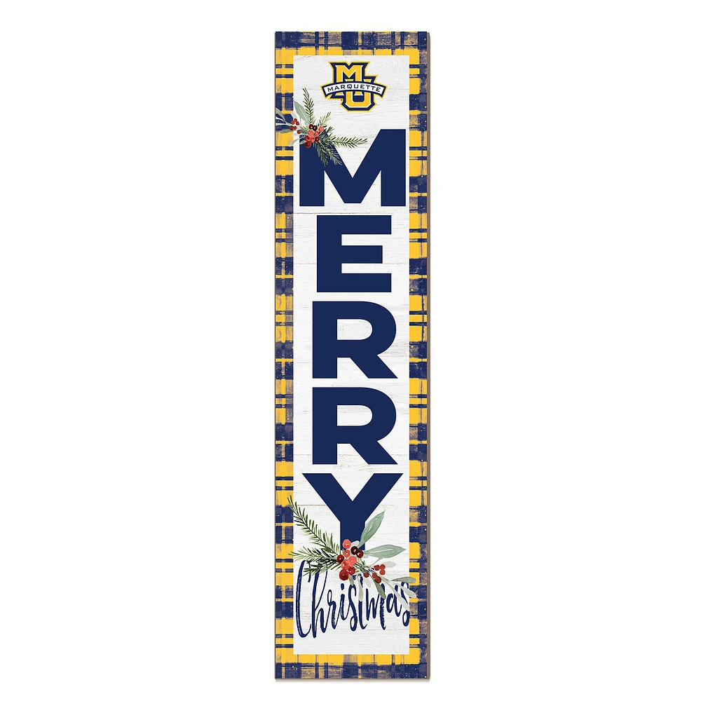 Marquette Golden Eagles 12'' x 48'' Outdoor Merry Christmas Leaner