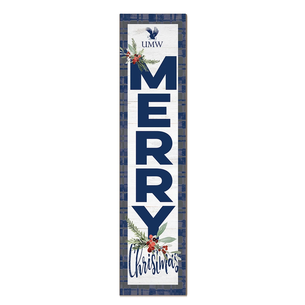 University of Mary Washington Eagles 12'' x 48'' Outdoor Merry Christmas Leaner