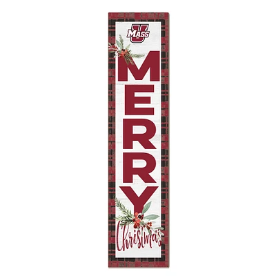 UMass Minutemen 12'' x 48'' Outdoor Merry Christmas Leaner