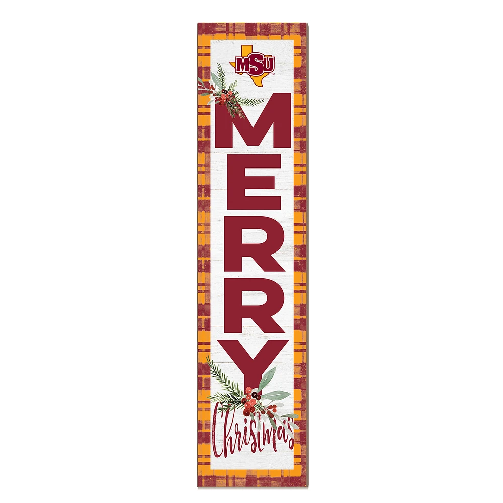 Midwestern State Mustangs 12'' x 48'' Outdoor Merry Christmas Leaner