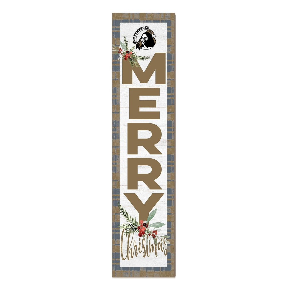 University of North Carolina at Pembroke Braves 12'' x 48'' Outdoor Merry Christmas Leaner