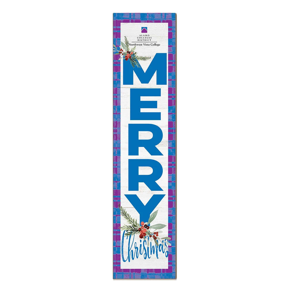 NVC Wildcats 12'' x 48'' Outdoor Merry Christmas Leaner