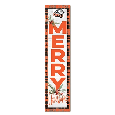 Ohio Northern Polar Bears 12'' x 48'' Outdoor Merry Christmas Leaner