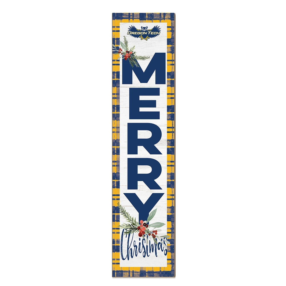 Oregon Tech Hustlin' Owls 12'' x 48'' Outdoor Merry Christmas Leaner
