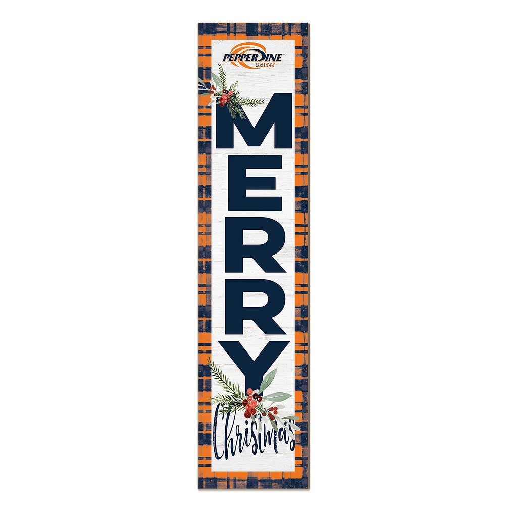 Pepperdine Waves 12'' x 48'' Outdoor Merry Christmas Leaner