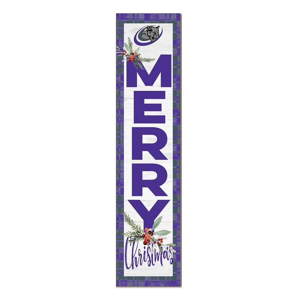 Olive-Harvey College Purple Panthers 12'' x 48'' Outdoor Merry Christmas Leaner