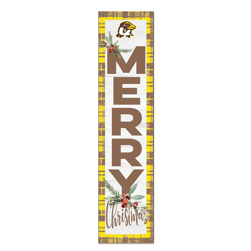 Quincy Hawks 12'' x 48'' Outdoor Merry Christmas Leaner