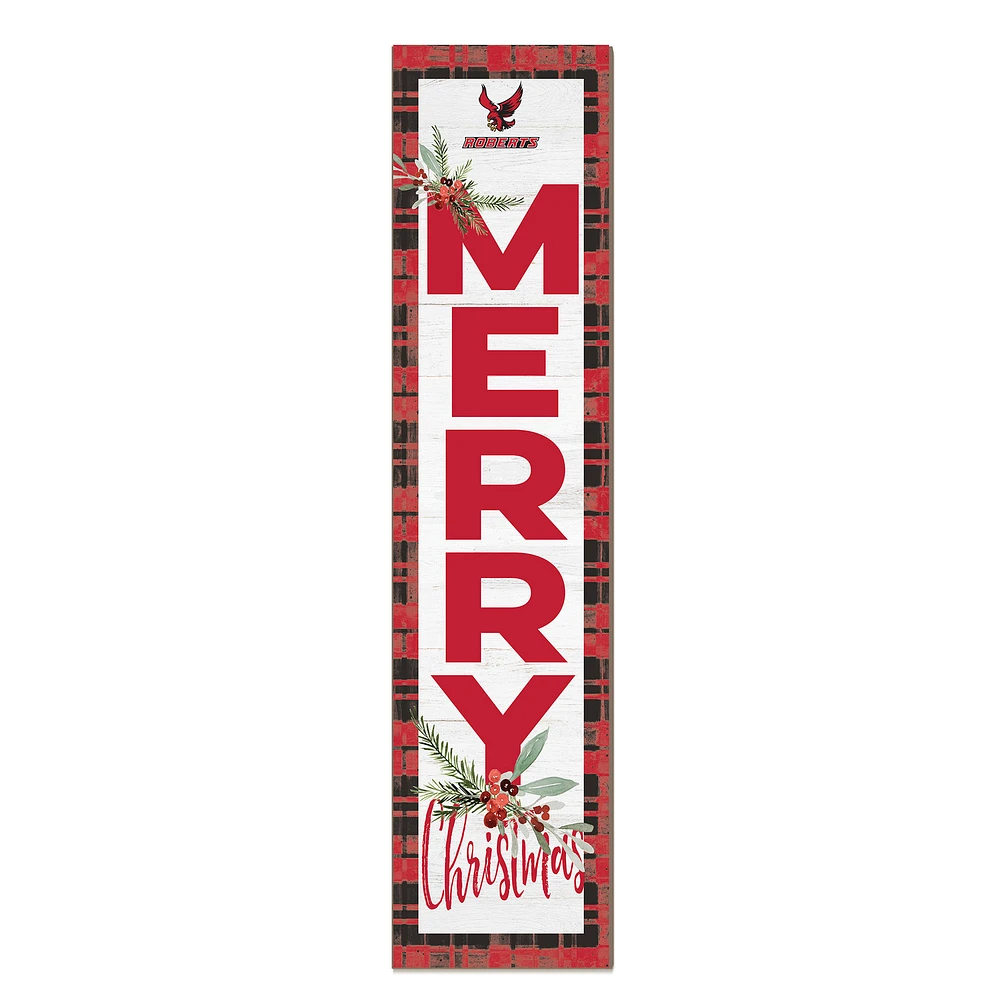 Roberts Wesleyan Redhawks 12'' x 48'' Outdoor Merry Christmas Leaner