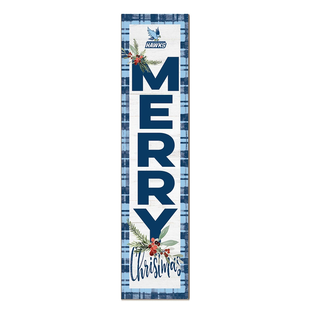 RWU Hawks 12'' x 48'' Outdoor Merry Christmas Leaner