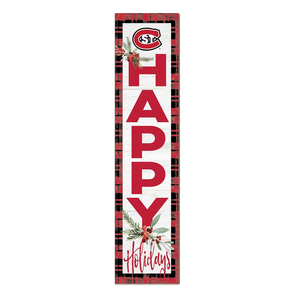 St. Cloud State Huskies 12'' x 48'' Outdoor Happy Holidays Leaner