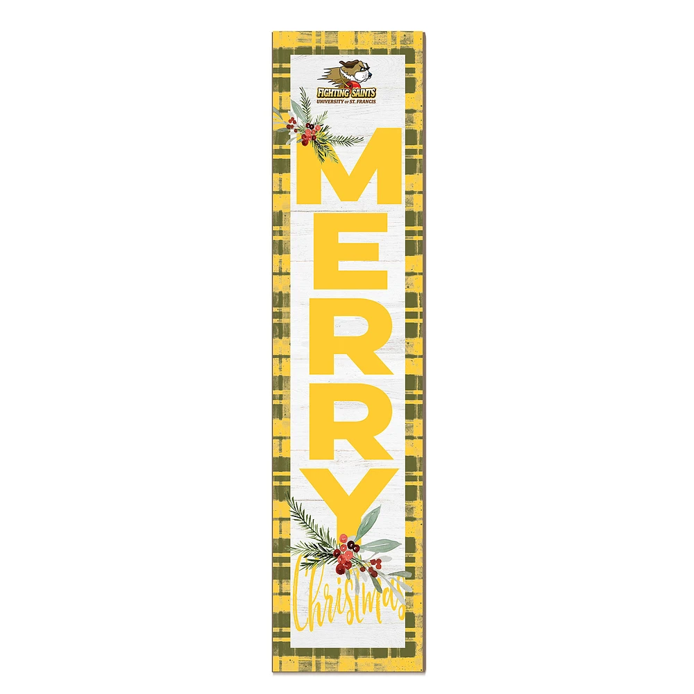 St. Francis Fighting Saints 12'' x 48'' Outdoor Merry Christmas Leaner