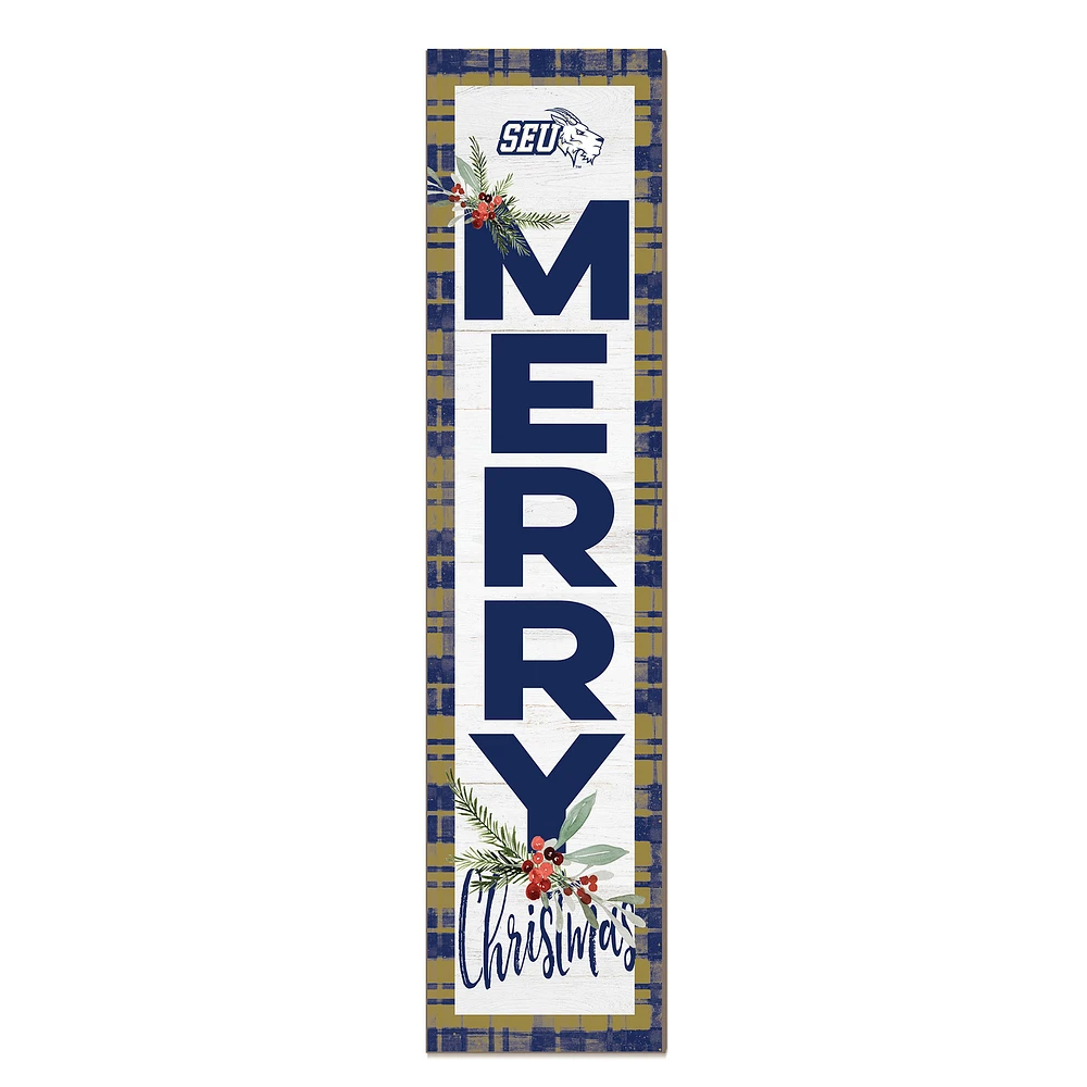 St. Edwards Hilltoppers 12'' x 48'' Outdoor Merry Christmas Leaner